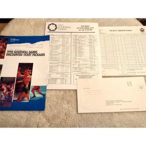 Goodwill Games 1990 Ticket Packages Booklet, Forms & Return Envelope Seattle, WA